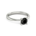 thumbnail image 1 of 0.5ct Round Cut Black Spinel Solitaire Ring 925 Sterling Silver Wedding Ring Jewelry Size:- 12, 1 of 4