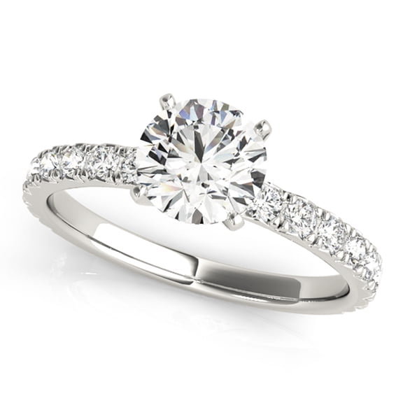 0.5ct Round Diamond Solitaire Engagement ring in 14k White Gold