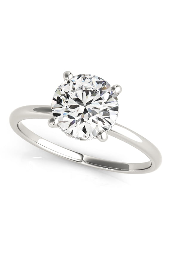 0.5ct Round Diamond Solitaire Engagement ring in 14k White Gold