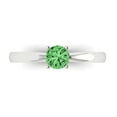 thumbnail image 1 of 0.5 ctw Solitaire Anniversary Ring for Women | Round Cut Simulated Green Diamond | Hyperallergenic Solid 14K White Gold, 1 of 5