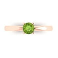 thumbnail image 1 of 0.5 ctw Solitaire Anniversary Ring for Women | Round Cut Natural Peridot | Hyperallergenic Solid 18K Rose Gold, 1 of 5