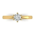 thumbnail image 1 of Solitaire Engagement Ring for Women - 0.5ct White Sapphire in 14K Yellow Gold Promise Ring, 1 of 5