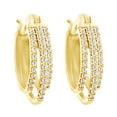 thumbnail image 1 of AFFY (0.5cttw) Round Cut White Natural Diamond Hoop Earring In 10k Yellow Gold, 1 of 1