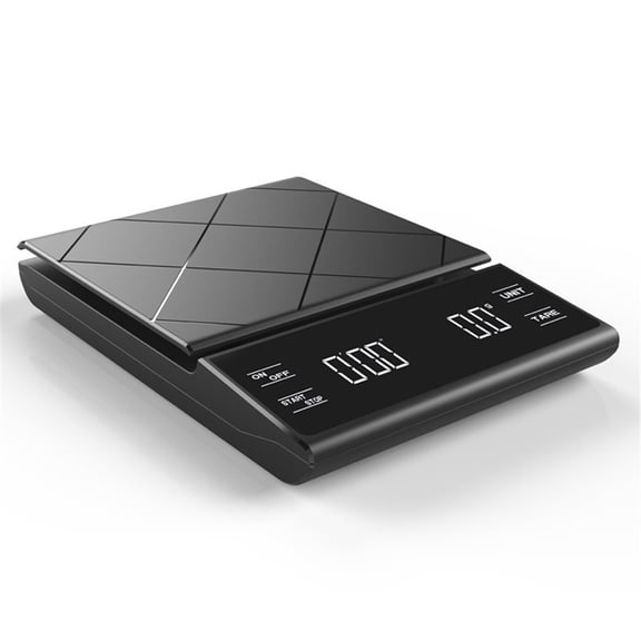 0.5g High Precision Kitchen Scale Pour Over Drip Espresso Scale with LED Display, Manual&Automatic Timing with USB Charging Cable Touch Sensor Black