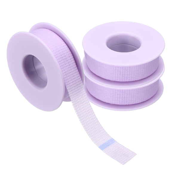 0.5in x 4.9yd Eyelash Tape, 3 Rolls Eye Lash Tape Silicone Pain-Free Removal Breathable Easy Tear Adhesive for Eyelash Extensions Clusters Makeup Eye Shadow Eyeliner Lift, Purple