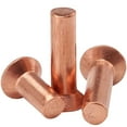 thumbnail image 1 of 0.5kg Purple Copper Countersunk Head Solid Rivets Fasteners, M4x35mm, 1 of 5