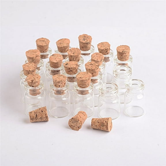 0.5ml Mini Clear Glass Bottle with Cork Transparency Glass Bottles With Cork for Wedding Small Wishing Bottles Wholesale 50pcs