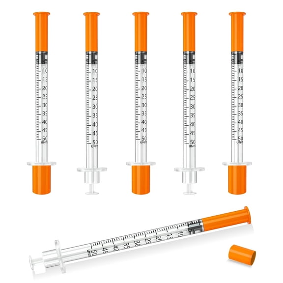 0.5ml/cc Syringe 31G 5/16" 8mm, Lab Tools Pack of 100, Disposable Individual Package
