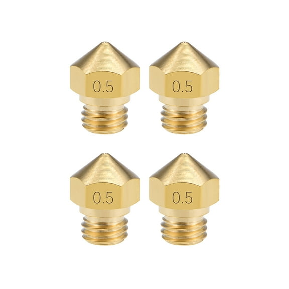 0.5mm 3D Printer Nozzle Head M7 Thread Replacement for MK10 1.75mm Extruder Print Brass 4pcs
