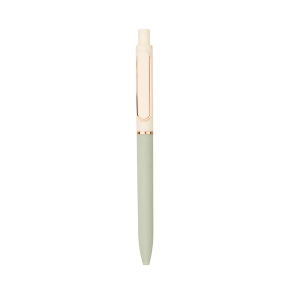 0.5mm Aesthetic Retractable Gel Pen With Soft Grip, Quick Dry Smooth Writing Black Ink Click Pen For Home Office, Color Block Light Green For Journaling Note Taking (Green, 15.00)