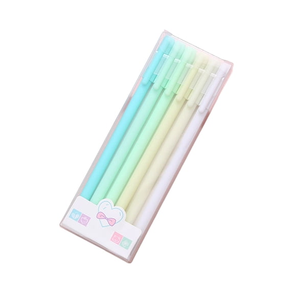 0.5mm Black Retractable Gel Pen 6 Piece Set, Smooth Writing Needle Tip Rollerball Pens For Journaling, Simple Minimalist Office Stationery, Style D (Multicolor, 16.5*5.9*2)
