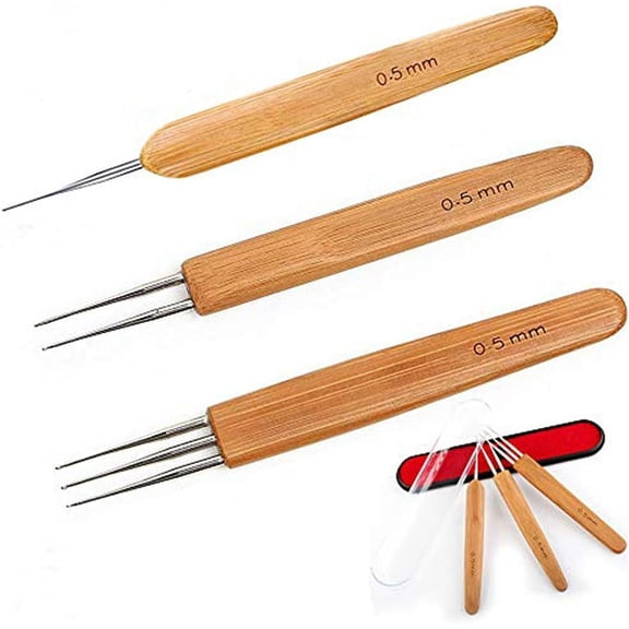 0.5mm Crochet  for Dreads - 3 count/Set Loc Crochet  for Interlocking Dreadlocks (1Hook,2Hook,3Hook)