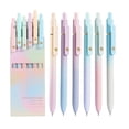 thumbnail image 1 of 0.5mm Cute Aesthetic Retractable Gel Pens Set, Aurora Gradient 6 Pack Black Ink Pen For Bullet Journaling, Fine Point Quick Dry Pens For Note Taking (Multicolor, 14.5*1), 1 of 6
