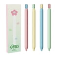 thumbnail image 1 of 0.5mm Cute Aesthetic Retractable Gel Pens Set, Small Flower Head Design Black Ink Pen For Journaling, Smooth Writing Stationery For Office (Multicolor, 14.5*1), 1 of 5