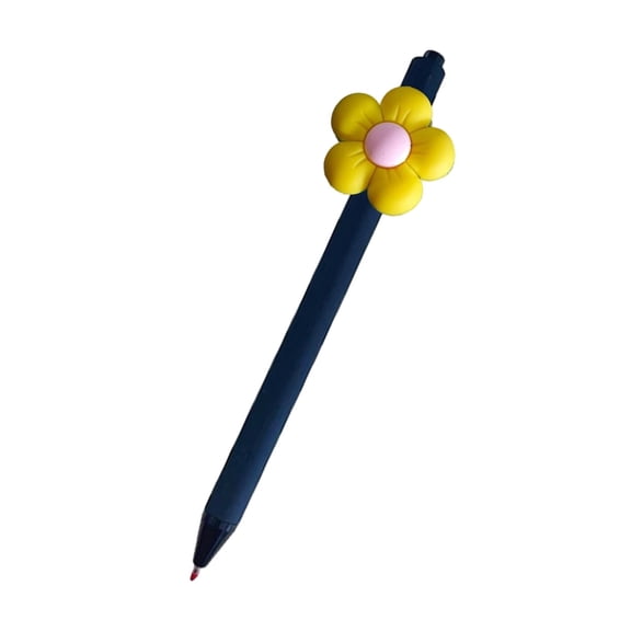 0.5mm Cute Flower Shaped Kawaii Gel Ink Pen, Smooth Writing Quick Dry Black Ink Pens For Journaling, Fun Novelty Stationery For Home Office, Style E (Multicolor, 15*3)