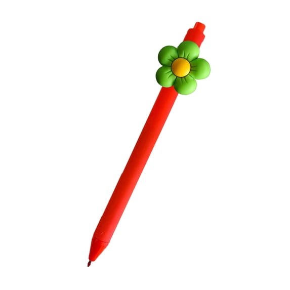 0.5mm Cute Flower Shaped Kawaii Gel Ink Pen, Smooth Writing Quick Dry Black Ink Pens For Journaling, Fun Novelty Stationery For Home Office, Style F (Multicolor, 15*3)