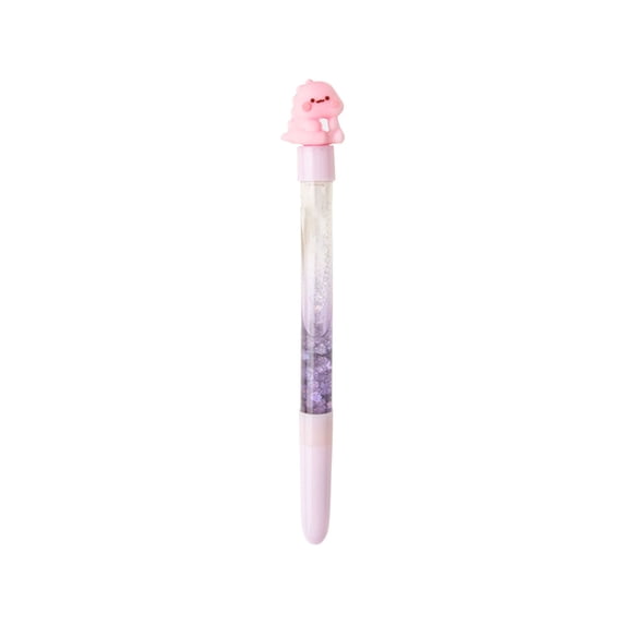 0.5mm Cute Quicksand Glitter Gel Pen, Kawaii Aesthetic Flowing Glitter Smooth Writing Black Ink Pen, Refillable Stationery For Journaling Note Taking (Multicolor, 8.5*2.5)