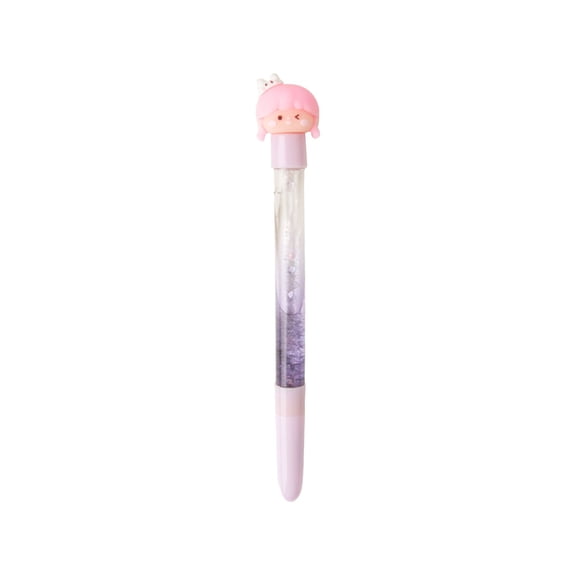 0.5mm Cute Quicksand Glitter Gel Pen, Kawaii Aesthetic Flowing Glitter Smooth Writing Black Ink Pen, Refillable Stationery For Journaling Note Taking (Multicolor, 8.5*3)