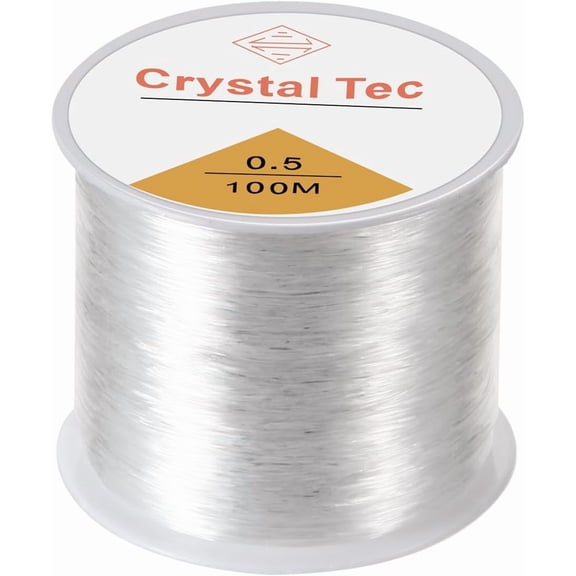 0.5mm Elastic Cord Clear Bracelet String - Invisible Beading Thread for Jewelry Making - 100 Metres