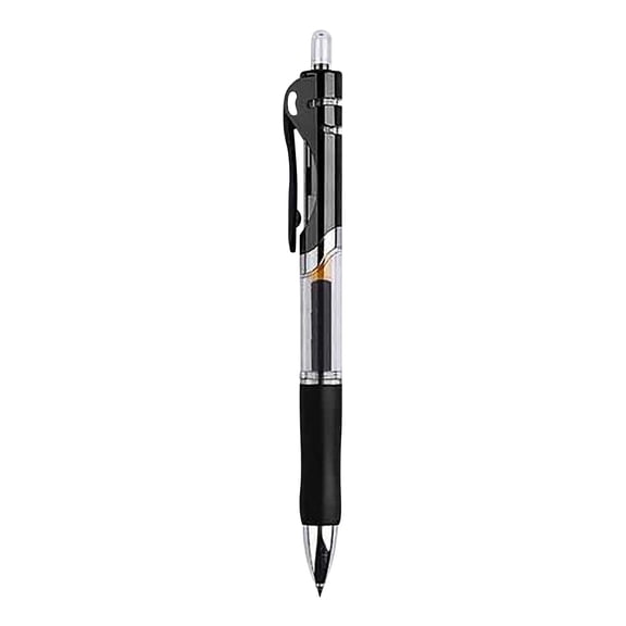 0.5mm Fine Tip Black Gel Ink Pen Retractable Ballpoint Writing Youngster Office Campus Exam Supplies 1 Count