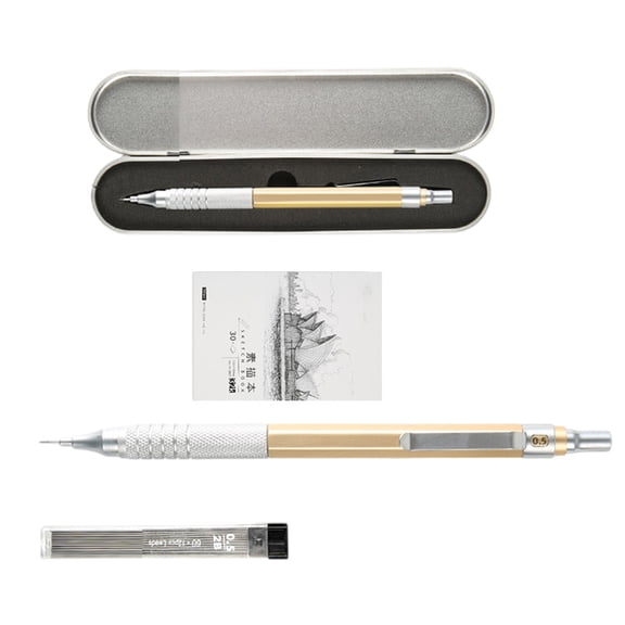 0.5mm Mechanical Pencils Set with Case Metal Sketching Pencils Drawing Pencils