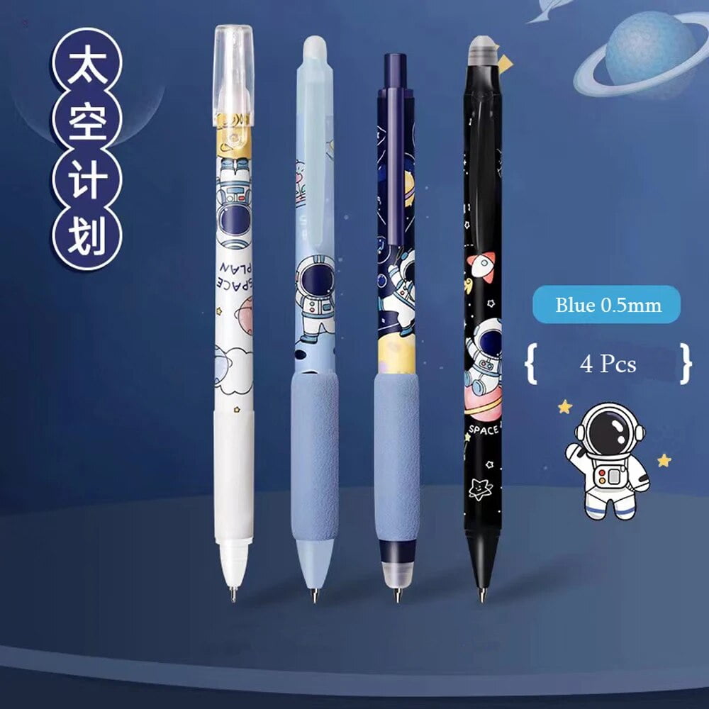 Retractable Erasable Gel Pens Set with Refills Black Blue