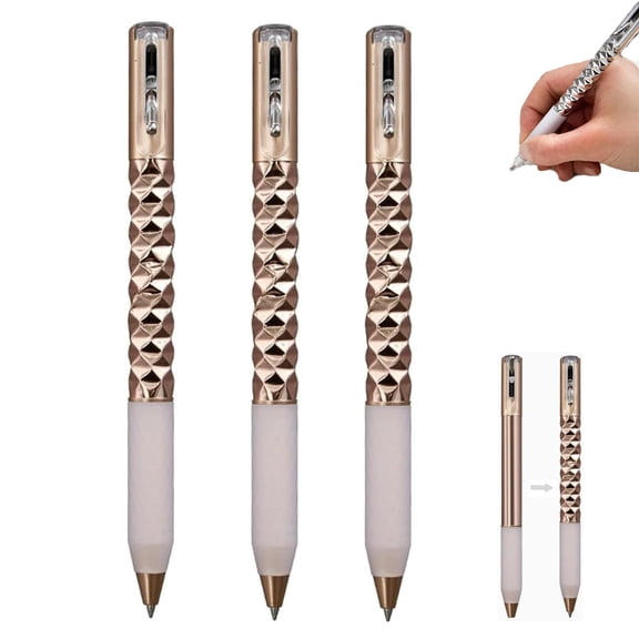 0.5mm Retractable Metal Geometric Pen, Shape Shifting Switch Pen for Writing and Drawing