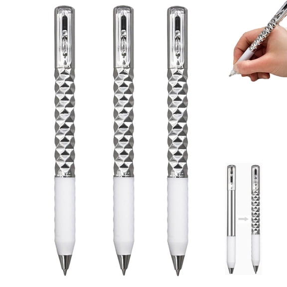0.5mm Retractable Metal Geometric Pen, Shape Shifting Switch Pen for Writing and Drawing