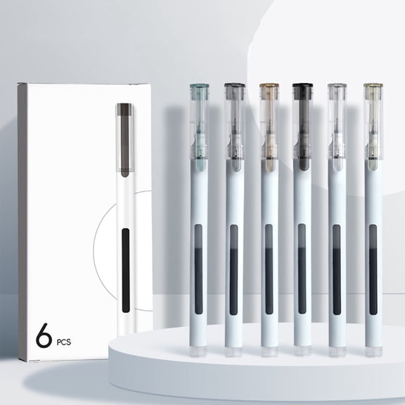 0.5mm Rollerball Gel Pen Set - 6pcs High-Capacity Ink for Seamless Writing, Note-Taking, Sketching, and Versatile Use multicolour