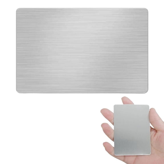 0.5mm Thick Stainless Steel VIP Card, Doub-le-sided Brushed Metal Sheet, Laser Engraving Blank Nameplate with Protective Film