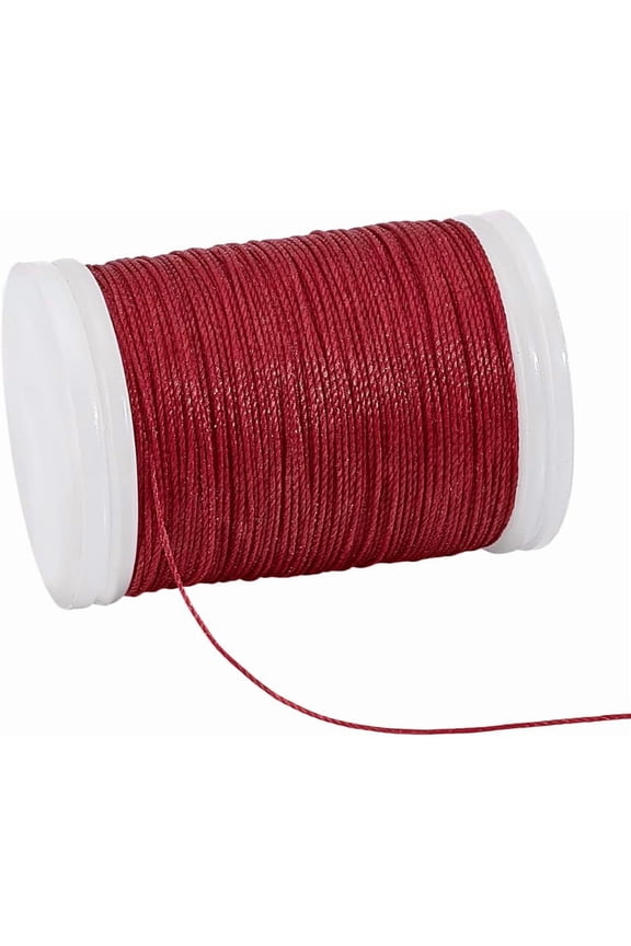 0.5mm Waxed Cord 130 Yards Wax Cord Twine Beading Cords Red Wax Polyester Threads Waxed Beading String for DIY Sewing DIY Bracelet Necklaces Dreamcatcher Jewelry Macrame Project