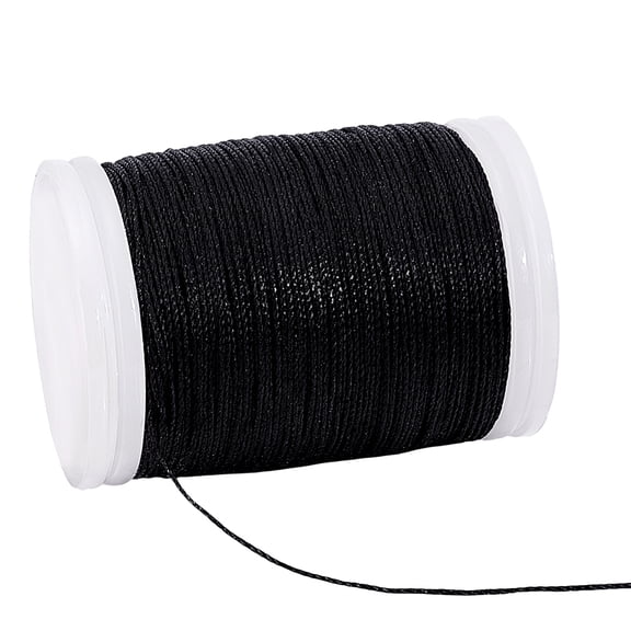 0.5mm Waxed Cord 131 Yard Waxed Beading String Polyester Threads Wax Cord Twine for Bracelet Necklaces Dreamcatcher Jewelry (Black)
