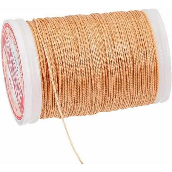 0.5mm Waxed Cord 131 Yards Waxed Cotton Threads Wax Cord Waxed Beading String Twine for DIY Bracelet Necklaces Jewelry Making Sewing Macrame Knotting Project Burly Wood