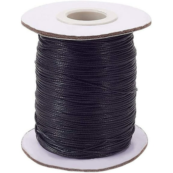 0.5mm Waxed Cord 200 Yards Waxed Cotton Cord Black Waxed Thread Beading String Waxed Craft String for Bracelet Necklace Jewelry Waist Beads Making Crafting