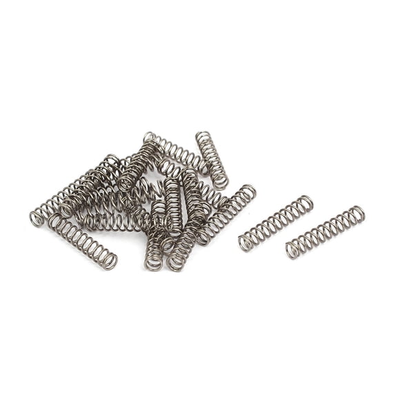 0.5mmx4mmx20mm 304 Stainless Steel Compression Springs Silver Tone 20pcs