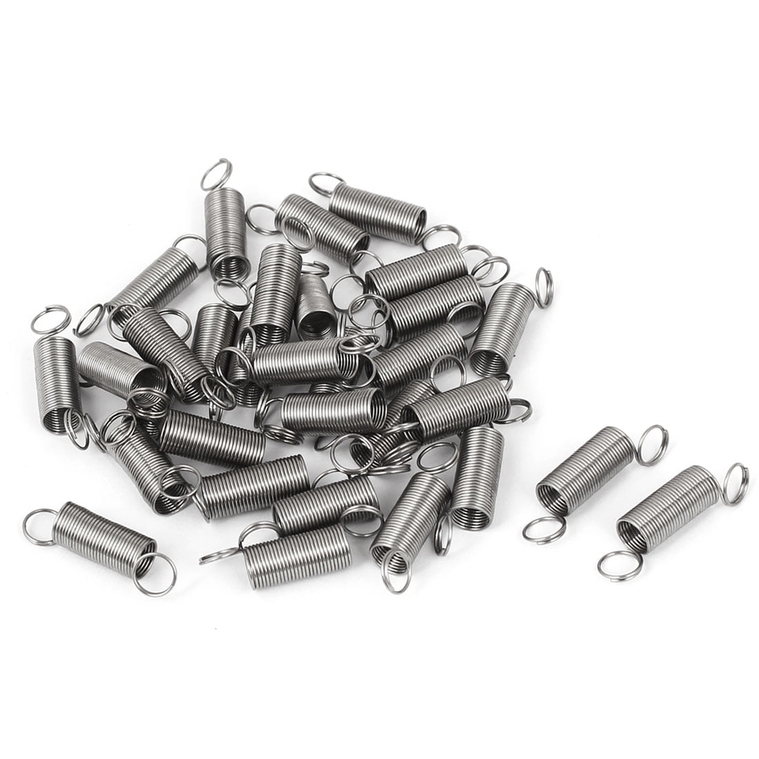 0.5mmx6x25mm Stainless Steel Dual Hook Small Tension Spring 31pcs