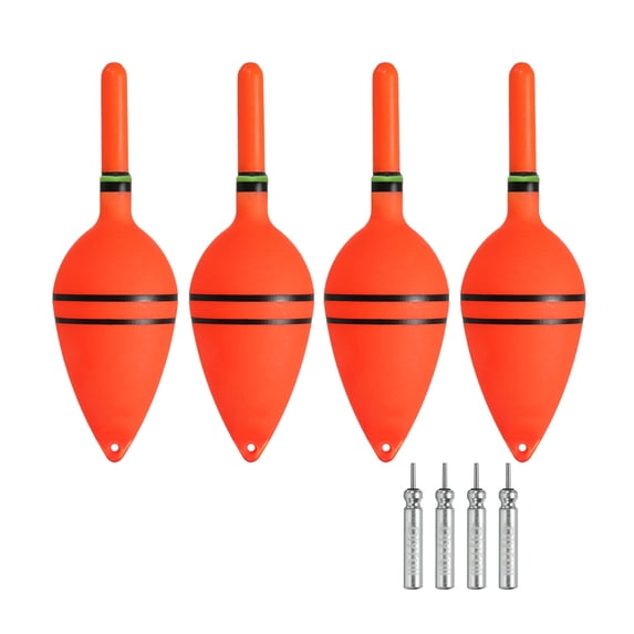 Uxcell 0.5oz Lighted Fishing Slip Bobbers EVA Light Up in Red Fishing Float with Battery 4 Pack