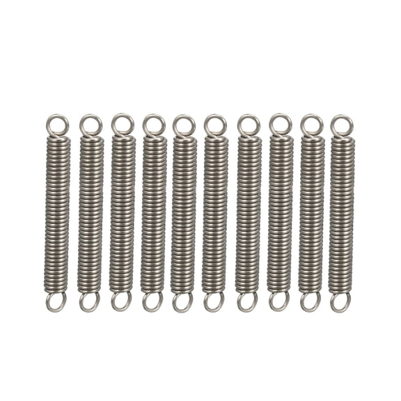 0.5x3x25mm Stainless Steel Small Dual Hook Tension Spring, 10pcs