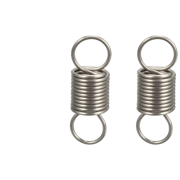 0.5x5x15mm Stainless Steel Small Dual Hook Tension Spring, 2pcs