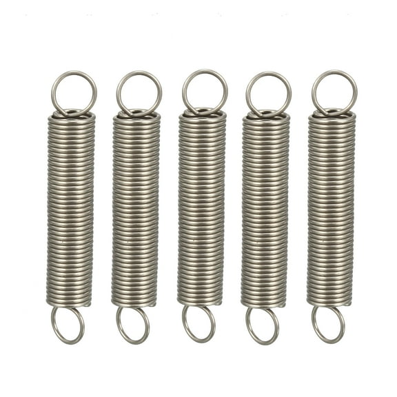0.5x5x30mm Stainless Steel Small Dual Hook Tension Spring, 5pcs