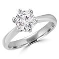 thumbnail image 1 of 0.6 CT Round Diamond Solitaire Engagement Ring in 14K White Gold - Size 3.5, 1 of 1