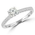 thumbnail image 1 of 0.6 CTW Round Diamond Solitaire with Accents Engagement Ring in 14K White Gold - Size 8.75, 1 of 1