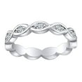 thumbnail image 1 of AFFY 0.6 Carat (Ctw) Round Cut White Natural Diamond Full Eternity Wedding Band Ring In 14k Solid White Gold Ring Size-9.5, 1 of 1