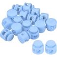 thumbnail image 1 of 0.6" Dia Cord Locks, 16 Pack Round Double Hole Stopper Elastic Cord Fastener Slider for Drawstring Bag Clothing Shoes, Blue, 1 of 5