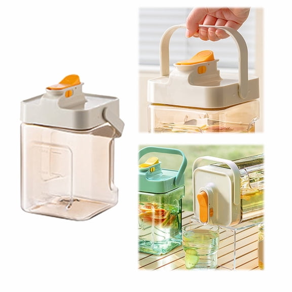 0.6 Gallon Drink Dispenser with Spigot, Leakproof, Sealed and Filter screen, Milk, Lemonade Dispenser, Juice Containers With Lids For Fridge and Dairly Use, Beverage Liquid Drink Container for Party