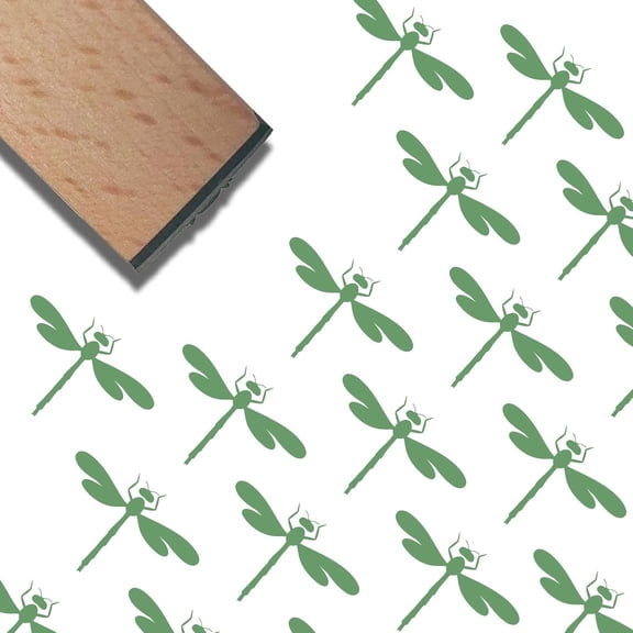 0.6 Inch Mini Dragonfly Square Wooden Stamps Wood Rubber Stamps for DIY Making