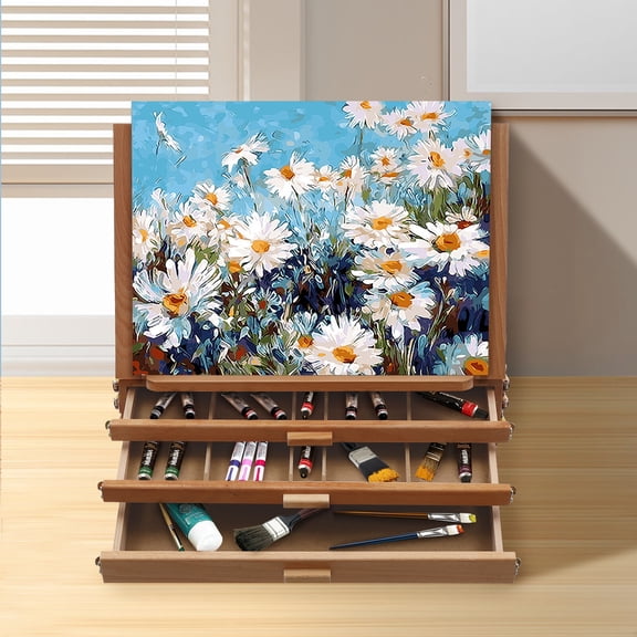 0-60 Adjustable Multi-Function Storage Box Easel 3 Drawers Adjustable Storage Box Easel with Drawer Handle