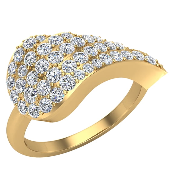 0.60 CT Angel Wing Diamond Band 14K Gold
