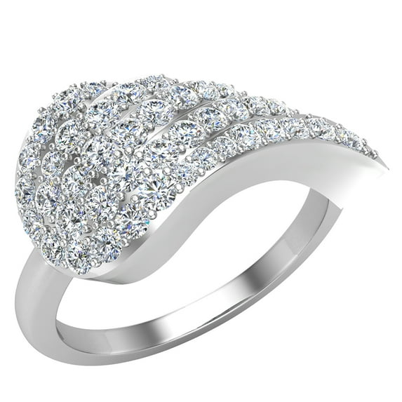 0.60 CT Angel Wing Diamond Band 14K White Gold