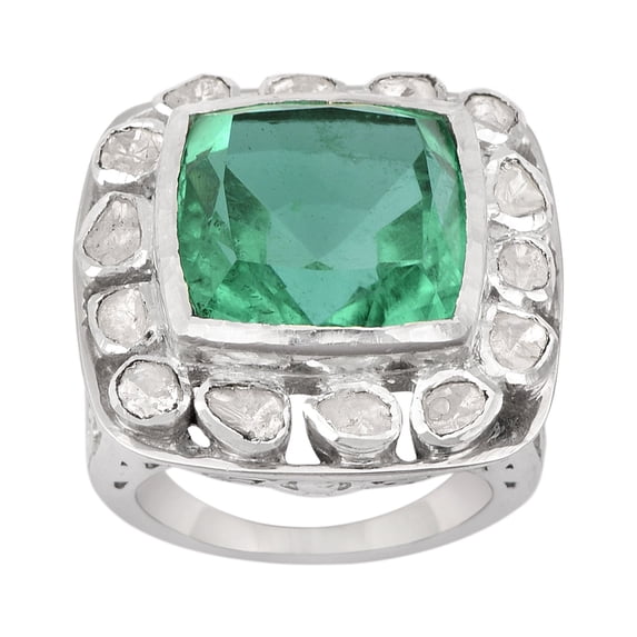 0.60 CT Natural Diamond Polki Quartz Women Valentines Day Gifts Ring 925 Sterling Silver